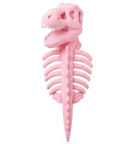Dinosaur skeleton hoodie for dogs in grey, pink and white