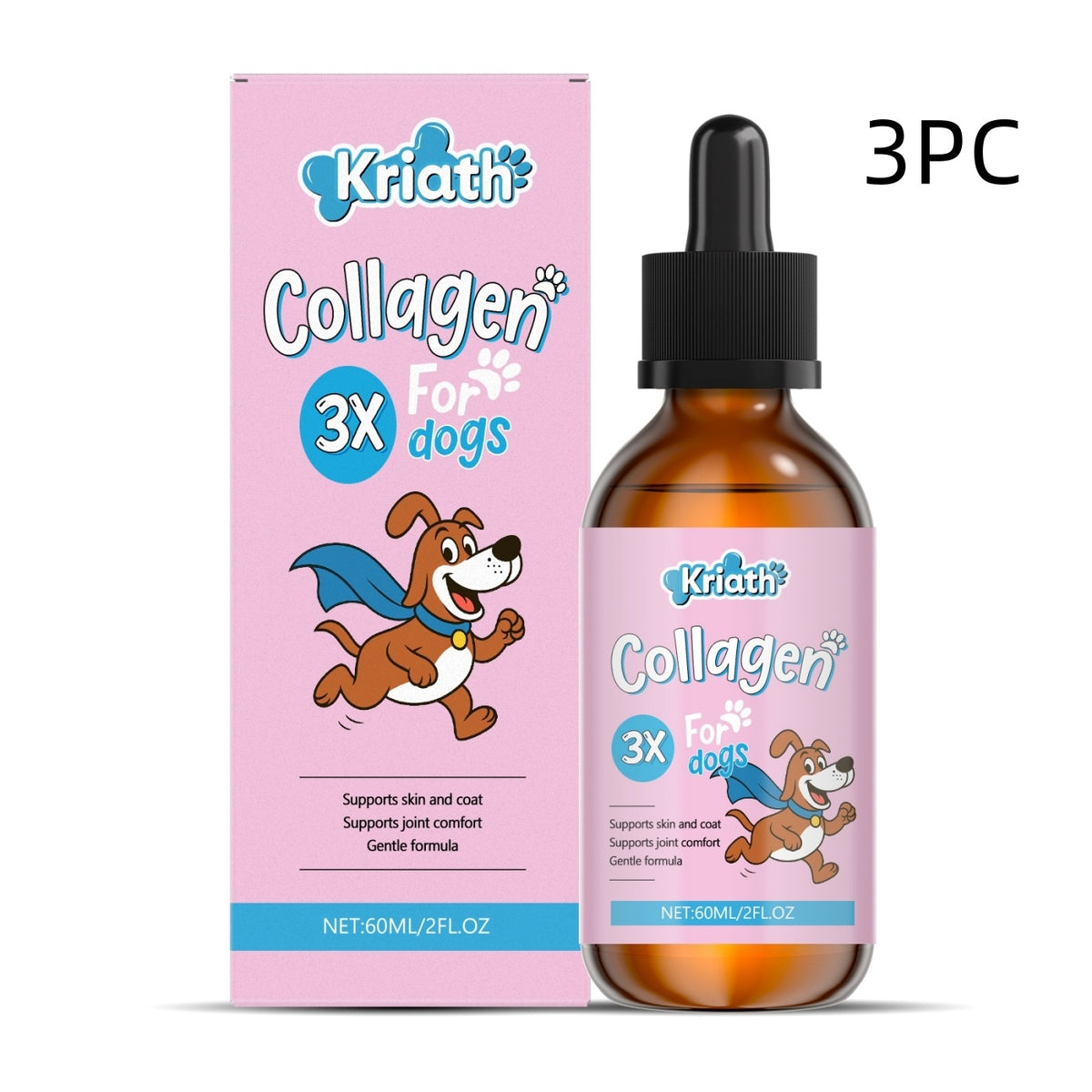 dog collagen drops joint support and coat maintenance supplement X3 