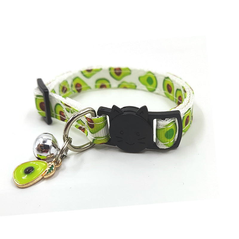 Cat collar with bell in all 5 fruit designs