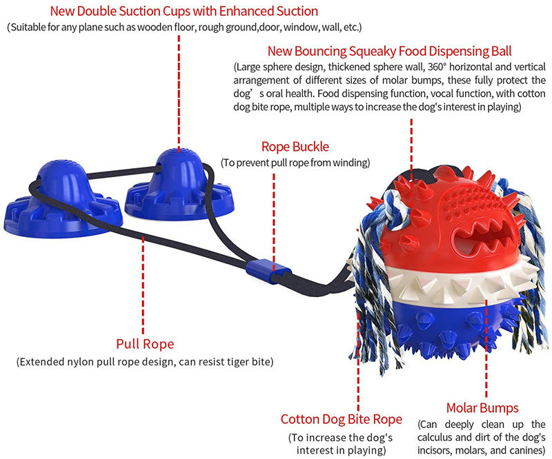 large dog interactive chew toy aggressive indestructible suction cup