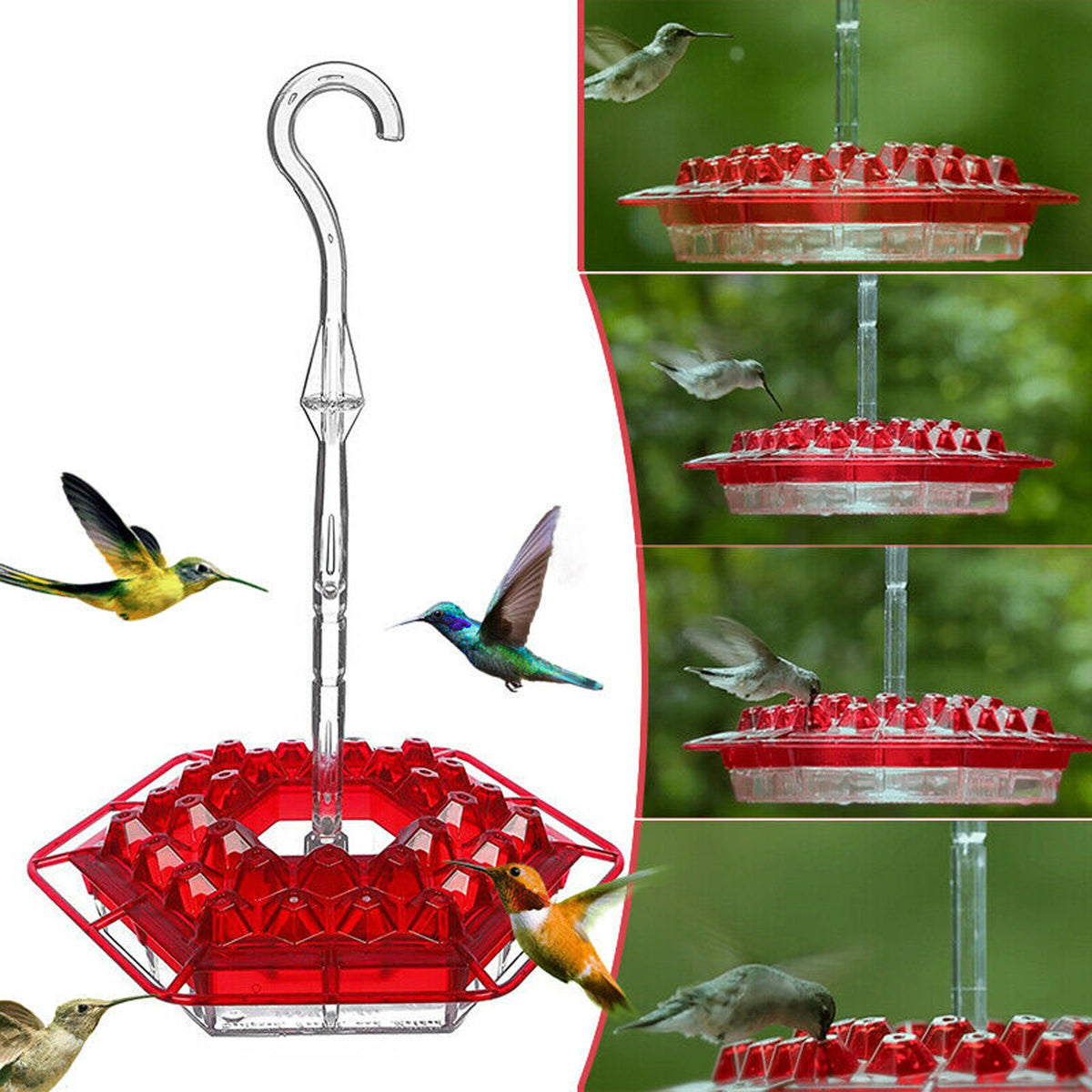 Hexagonal flower bird feeder, decorative hanging garden feeder