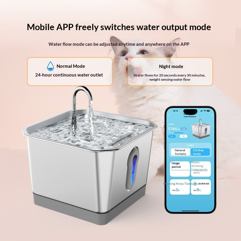 Automatic cat water fountain, app controlled with radar sensor, 4L
