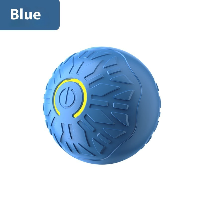 Blue Electric jumping ball for dogs automatic luminous toy for interactive play and training