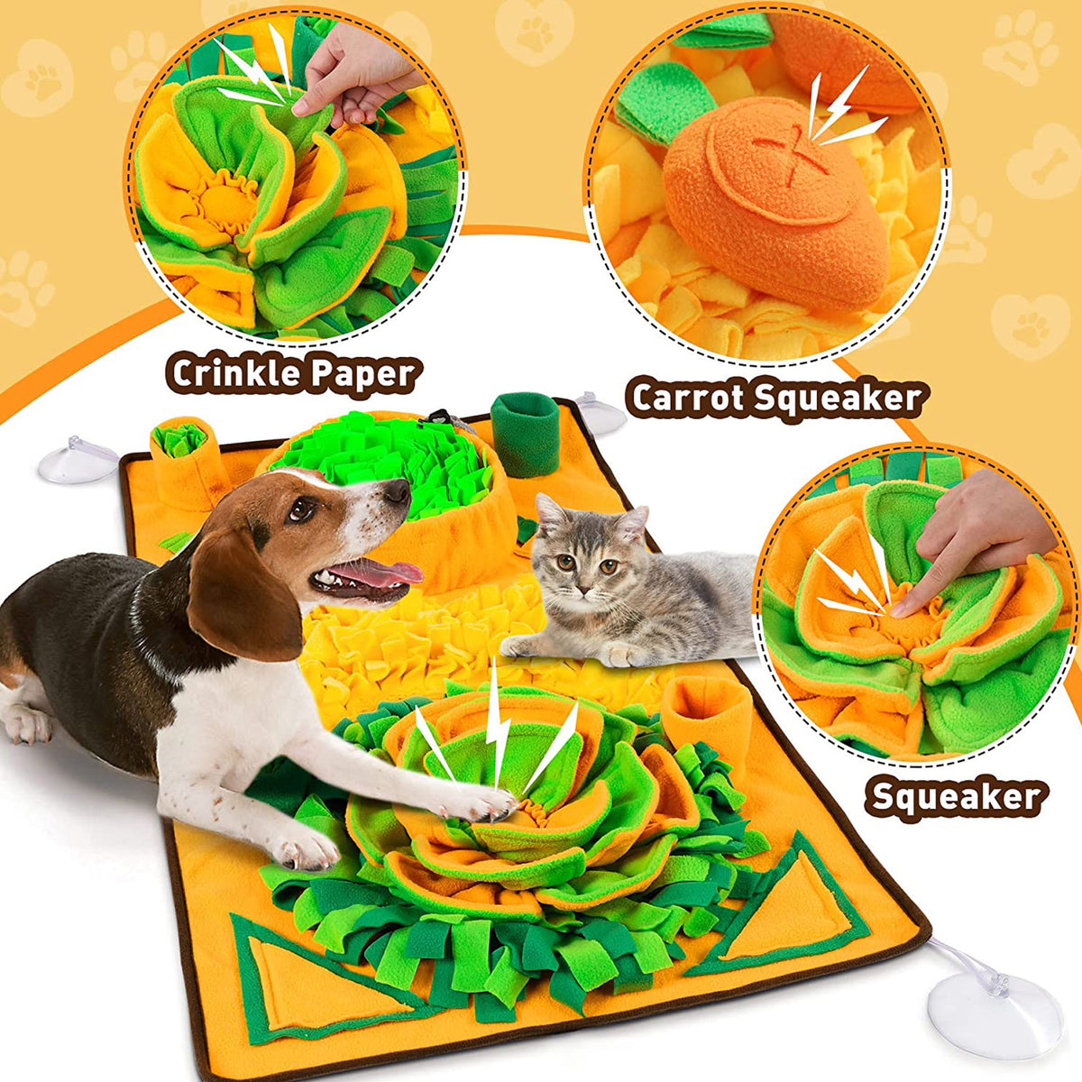 Large snuffle mat for dogs, slow feeder enrichment mat