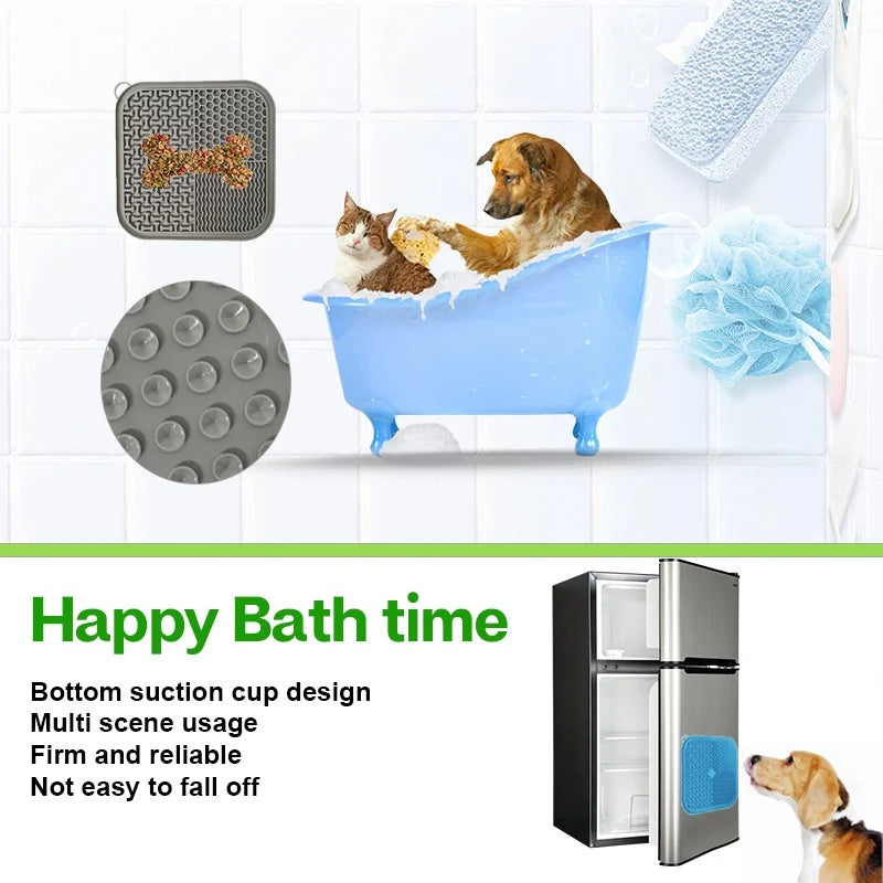 Dog Licking Mat – Suction Slow Feeder for Anxiety Relief